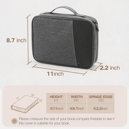 Bible Cover Bag With For Women Men Scripture Study Carrying Book Cover - color: Black&Grey