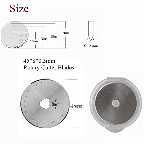 Rotary Cutter Blades Fits Olfa,Fiskars,DAFA by JOMOSART,45mm Blades Rotary Cutter for Quilting Scrapbooking Sewing Arts Crafts,Truecut Replacement for Quilting Fabric,Paper etc