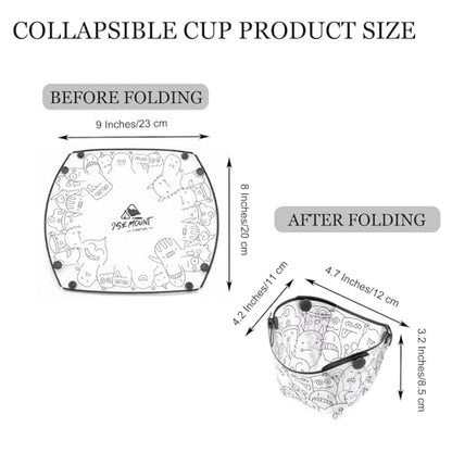 MIUPOO Collapsible Cup Set,Portable Mess Kit,Food Grade Material Free Folding Cup for Lunch Family Picnic, 4.7×4.2×3.2 Inches,4Pieces - size: 4.7×4.2×3.2 Inches