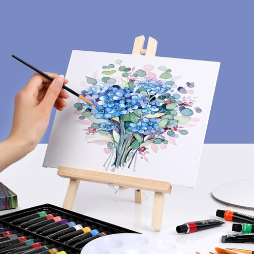 ESRICH 2 Pack 11.8" Wood Easels, Tabletop Easel for Painting | Painting Party, Displaying Canvas, Kids Student Table School Desktop, Portable Canvas Photo Picture Sign Holder - style: 11.8"-2P