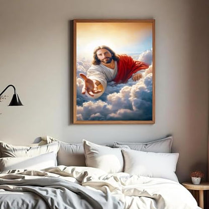 Jesus Diamond Art Kits for Adults, DIY 5D Religious Diamond Painting Kits for Beginners, Round Full Drill Diamond Dots Paintings,Diamonds Pictures Gem Art for Adults Crafts Home Decor 12x16 Inch - style: Jesus