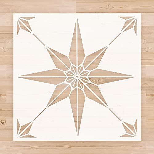 2pcs Reusable Tile Stencils 8x8 Inch Template for Painting Floor Cement Wall Furniture Wood DIY Home Décor Art Craft - size: 8x8 inch