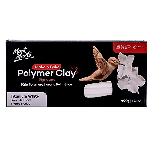Mont Marte Make n Bake Polymer Clay 400g - Titanium White - color: Titanium White, size: 14.1oz