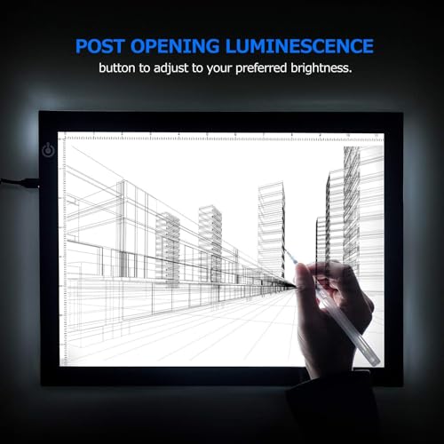 Black A4 Dimmable LED Artcraft Light Box Tracer Slim Light Pad Portable Tablet, USB Power Cable Copy Drawing Board Tracing Table for Artists Designing, Animation, Sketching, Stenciling X-ray Viewing - color: Black, size: A4 Light Pad