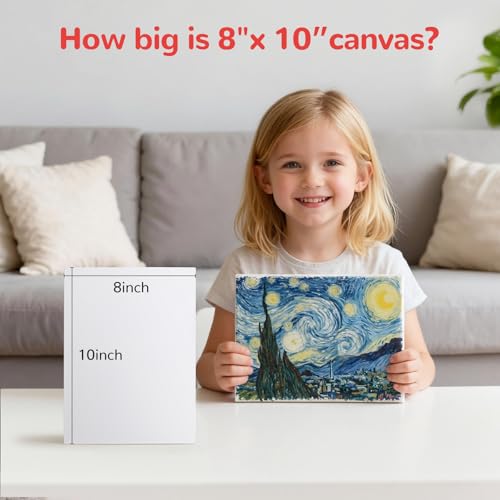 100 Pack 8x10 Inch Flat Canvas Boards for Painting, Canvas Panels | 100% Cotton White Blank Art Supplies for Acrylics Oil Gouache Tempera Paints - size: 8"x10"- 100pcs