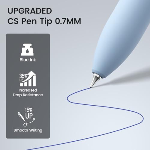 8 Pack Blue Gel Pens with Fidget, 0.7mm Blue Ink Quick-Drying - color: Morandi-Blue Ink-0.7mm-8Pcs