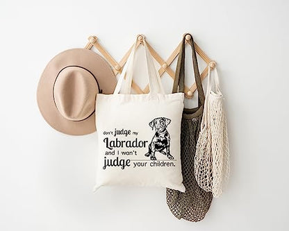 Pet Studio Art Don't Judge My Dog Tote Bag - color: Labrador