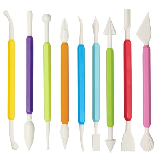 Moicstiy 9 Pcs Clay Sculpting Tools, Double-Head
