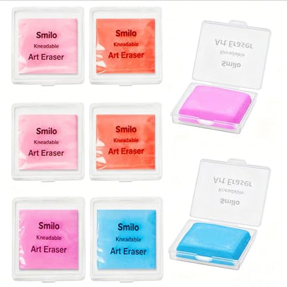 Smilo Kneaded Erasers for Artists, Moldable Putty, 8-Pack, 4 Colors - color: 4 Colors-1