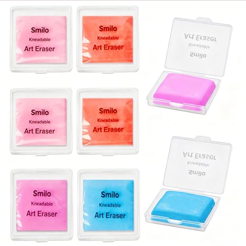 Smilo Kneaded Erasers for Artists, Moldable Putty, 8-Pack, 4 Colors - color: 4 Colors-1