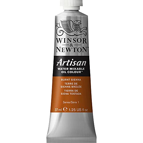 Winsor & Newton Artisan Water Mixable Oil Paint, 37ml, Burnt Sienna | Clean with water; no solvents needed. Color depth, lightfastness, opacity/transparency are the same as traditional oils. - color: Burnt Sienna, style: 1.25-oz