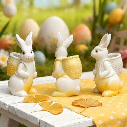 Rabbit Resin Silicone Molds 3D Small Animal molds for Epoxy Resin Casting Cute Bunny Backpack Candle Mold Home Decoration Easter DIY Crafts