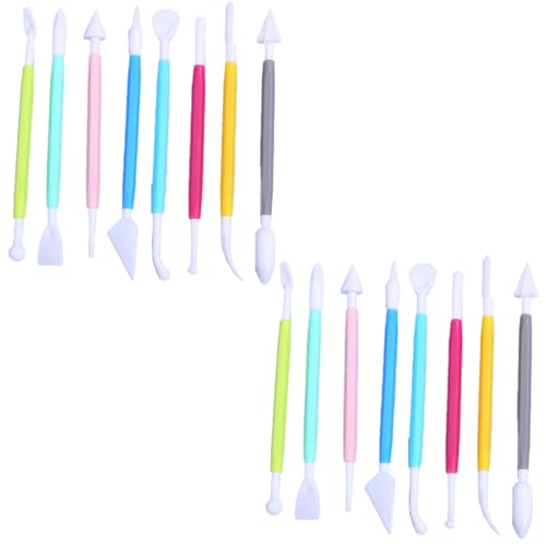 16pcs Clay Carving Tools Set - for Polymer, Ceramic & Cake Decoration - Dual Ended Shaping Supplies for Modeling, Air Dry Clay, Gummy Paste, Fondant - color: Multicolor2