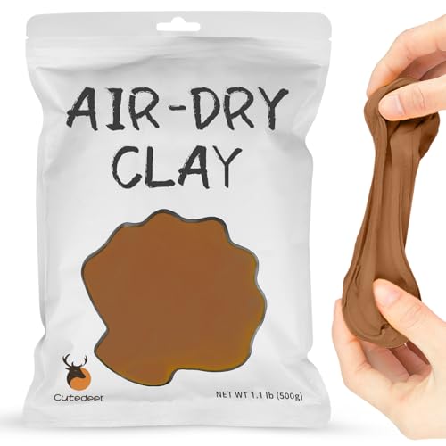 Cutedeer Brown Air Dry Clay, 1.1lb Foam Modeling Clay, Soft Squishy Molding for Kids Adults, Arts & Crafts Project Slime Supplies(1.1lb - 1 Pack, Brown) - color: Brown, size: 1.1lb - 1 PACK