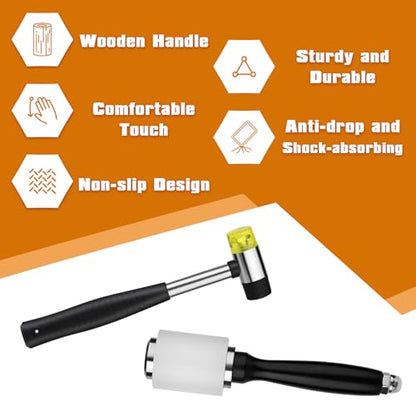 Zlulary 3PCS Rubber Mallet Hammer Leather Mallet Hammer