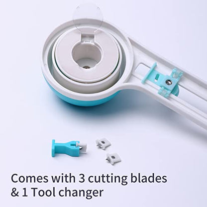 Adjustable Circle Paper Cutter for Precision Crafting | Swivel Metal Blade, Cuts 1-8 Inch Diameters, Ideal for Cards, Scrapbooks & Art Projects, Compact 7x22x5cm Base