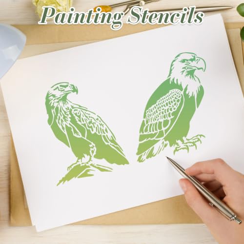 Eagle Stencils for Crafts Reusable 16Pcs Stencils(6X6 Inch) - color: Eagle 2