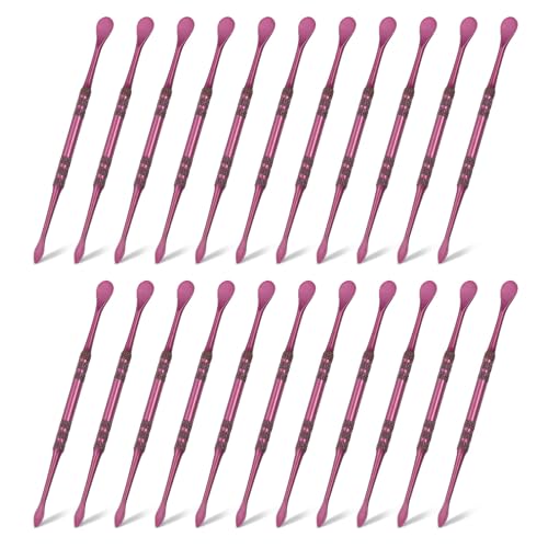 HARFINGTON 22pcs Wax Carving Tool 4.8" Double-Headed Stainless Steel Sculpture Tools Kit Modeling Engraving Sculpting Spoons for Clay Pottery Crafts Shaping, Violet - color: Violet