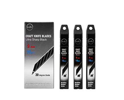 Beaditive Detail Craft Knife Blades (30 pcs) - 30 Degree Snap-Off Utility Knife Blade - Art, Craft, Model Making (Ultra Sharp Black) - color: Black