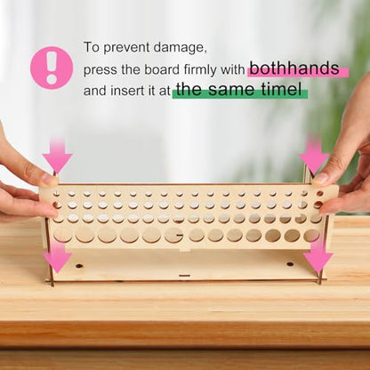 Wooden Paint Brush Holder Artist Brush Holder 67 Hole Paintbrush Holder Desktop Organizer Wood Paint Brush Rack for Pens Pencils and Art Tools
