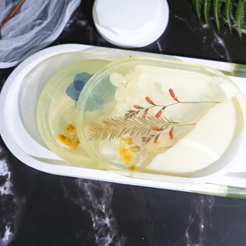 5 Pcs Oval Tray Resin Molds Set - 12'', 10'', 9'', 7'', 5.7'' Oval Tray Molds for Epoxy Resin, Jewelry Holder, Concrete, Gypsum - color: 5 pcs Oval Tray Resin Molds
