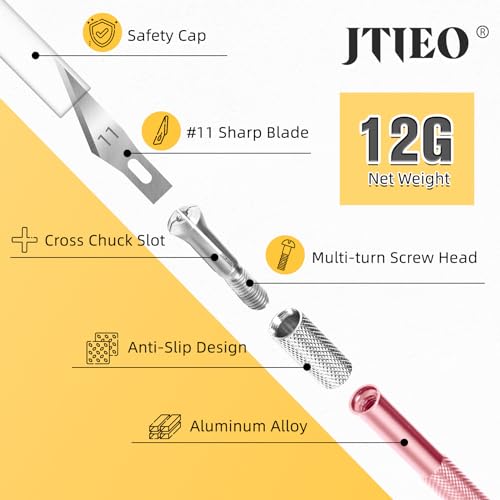 JTIEO Exacto Knife,74 Pack Hobby Knife with 4 Upgrade Sharp Hobby Knives and 70 Spare Exacto Knife Blades for Art,Stencil,Scrapbooking (Pink) - color: Pink