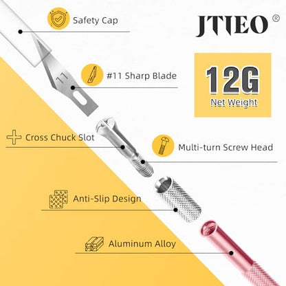 JTIEO Exacto Knife,74 Pack Hobby Knife with 4 Upgrade Sharp Hobby Knives and 70 Spare Exacto Knife Blades for Art,Stencil,Scrapbooking (Pink) - color: Pink