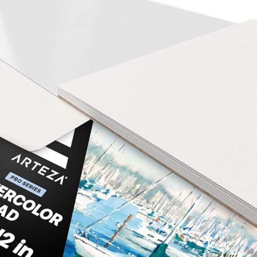 ARTEZA Watercolor Paper, 14 Sheets, 9x12 Inches Water Color Paper, 140lb/300gsm, 100% Cotton, Cold Press, Acid Free Art Paper - style: 14 Sheets (Cold-Pressed)