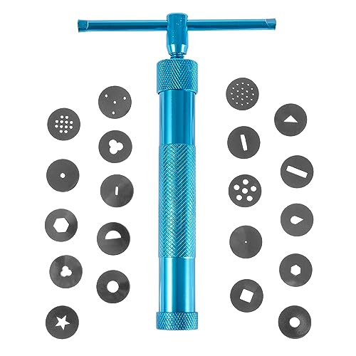 Stainless Steel Clay Extruder Sugar Paste Extruder Cake Fondant Decorating Tool Set Ceramics & Pottery Clay Extruders Mixers & Presses (Blue) - color: Blue