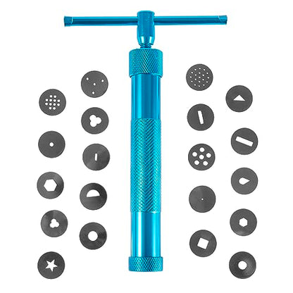 Stainless Steel Clay Extruder Sugar Paste Extruder Cake Fondant Decorating Tool Set Ceramics & Pottery Clay Extruders Mixers & Presses (Blue) - color: Blue