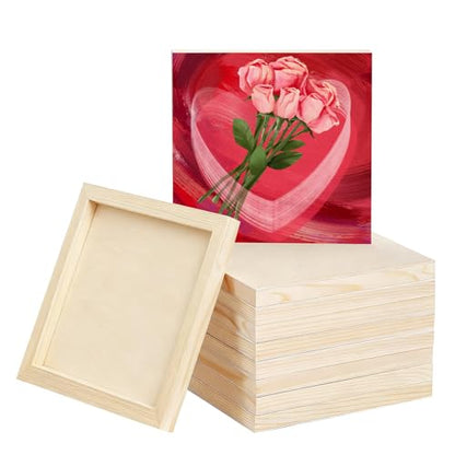 8 Pack 6x6 Inch Unfinished Square Wood Panels for DIY Painting Crafts - size: 6"×6" 8 Pack