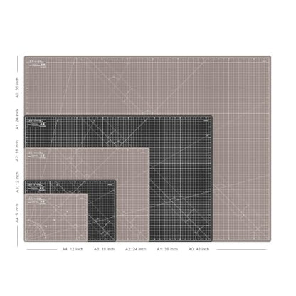Elan Cutting Mat A4 Black & Taupe, Self Healing Cutting Mat 9x12 Inch, 5-Ply Craft Board Black, Hobby Board for Crafts 9x12 Inch - style: 12 x 9"