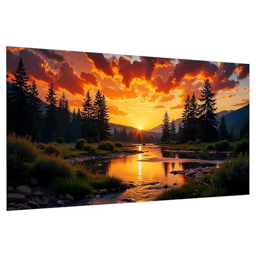 SmartEZ Large Diamond Painting Kits for Adults Landscape for Home Decor | DIY Large Diamond Art Kits for Adults, Gem Art Kits for Gift, Home Wall Decor 27.5x15.7 Inch - color: Sunset 008