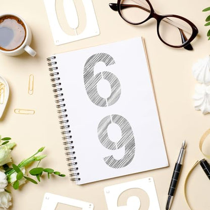 6Inch Number Stencils,10Pcs Plastic Stencils Reusable Curb Stencil Kit | Washable 0-9 Large Number Stencil for Address Painting,Digital Templates for Spray Painting,DIY Crafts,Address Signs - size: 6Inch