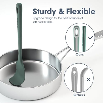 ChefAide 4 Pieces Silicone Spatula Set, Food Grade Rubber Spatula, Upgrade Strong Handle with Ergonomic Grip, Heat Resistant for Nonstick Cookware, Cooking - color: Dried Thyme, size: 4 pieces