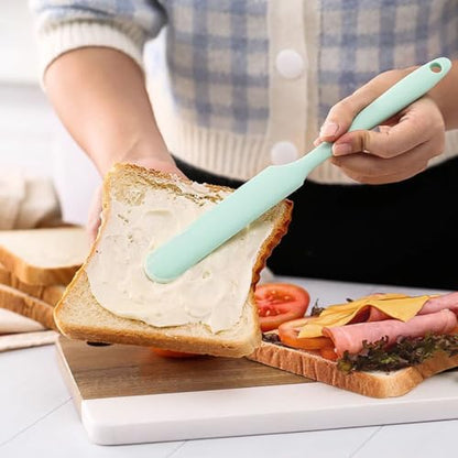 5Pcs Silicone Spatula Set Heat Resistant Cake Cream Butter Spatulas Mixing Batter Scraper Non-Stick Flexible Baking Cooking Tool BPA-Free Multicolor Set of (5colors) - color: Colour mixture