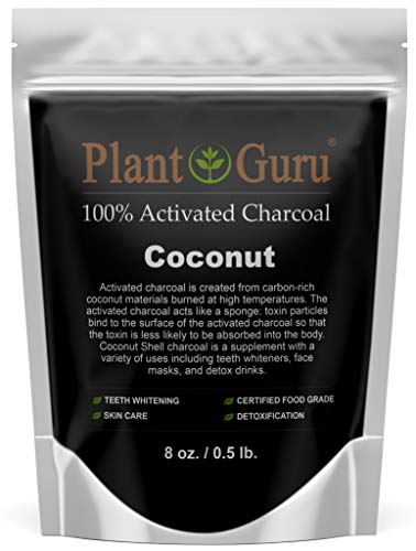 Activated Charcoal Powder 8 oz. Coconut - Food Grade Kosher Non-GMO - Teeth Whitening, Facial Mask and Soap Making. Promotes Natural Detoxification and Helps Digestion