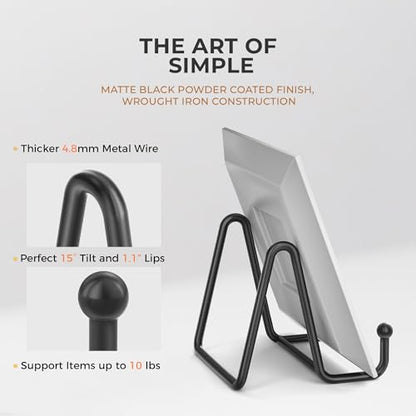 TR-LIFE 4 Pack 3 Inch Small Display Stands - Plate Holder Stand for Picture Frame, Book, Photo Easel (Black) - size: 3 Inch