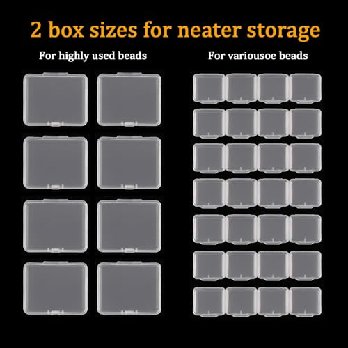 RJ-Sport Dual-Sized Bead Organizer with 28 Small & 8 Large Inner Boxes | Storage Container Box for Diamond Bead Art, Jewelry and Small Items - color: 28 + 8 large