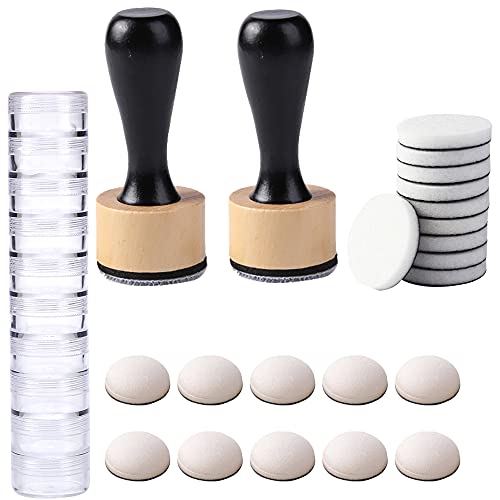 CYFUN DESIGN Ink Paints Mixing Blending Tools,Mini Replacement Foam Refills and Covers Sets for DIY Scrapbooking Crafts Paper Crafting Projects Card Ink Painting Tools - color: 2 Handle +24 Foam +10 Covers