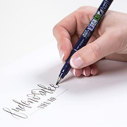 Tombow Fudenosuke Brush Pen, Hard Tip, Black (Pack of 2) - size: 1 Count (Pack of 2), style: Hard