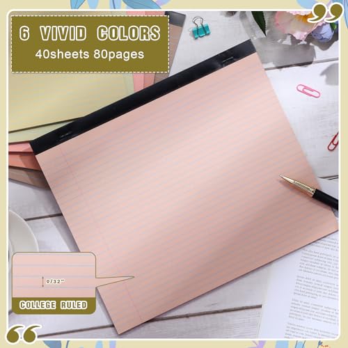 Lincia 6 Pcs Legal Pads Landscape Notebook, Stylish Color - color: Stylish Color