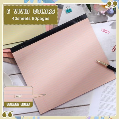 Lincia 6 Pcs Legal Pads Landscape Notebook, Stylish Color - color: Stylish Color