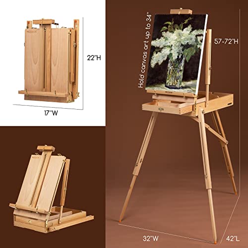 MEEDEN Art Set with French Easel: Acrylic Painting Kit for Adult Artists | Complete Starter Kit with 10–60ML Acrylic Paints and Paintbrushes for Beginners and Professional Artists