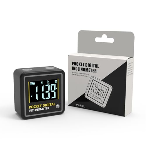 KNINE OUTDOORS Mini Digital Angle Finder 4-side Strong Magnetic Angle Gauge, Table Saw Miter Protractor, Woodworking Measuring Tool, Level Box for Hanging (1 Pack, Plastic, Small Size) - style: 1 Pack