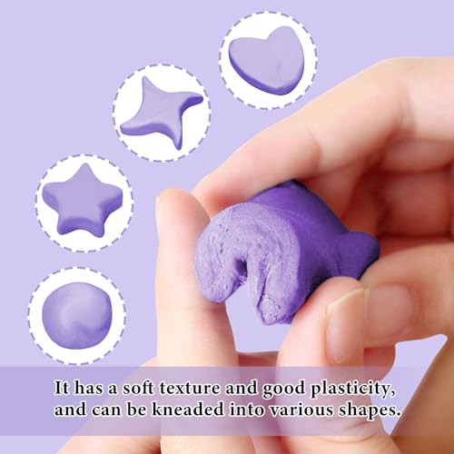Smilo Kneaded Erasers for Artists, Purple Moldable Putty, 8-Pack | Reusable, Dust-Free and No Smudge, Art Erasers with Storage Case for Charcoal, Graphite, Pencil and Pastel Drawing - color: Purple