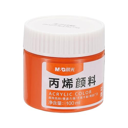 PATIKIL M&G Acrylic Paint, 3.38 Fl Oz(100ml) Matte Finish Rich Pigments Waterproof Art Painting Supplies for Fabric Canvas Wood Leather Stone Cloth, Orange - color: Orange