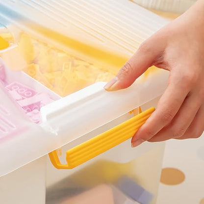 13 QT Plastic Storage Box with Removable Tray Craft Organizers and Storage Clear Storage Container with lid for Arts & Crafts, Playdoh, Beads, Crayons