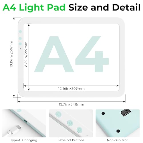Bawaslom A4 Rechargeable Diamond Art Light Board for Tracing and Drawing - size: A4