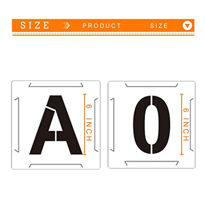 Large Letter Stencils Numbers Craft Stencils 6 Inch, 62 Pcs Reusable Plastic Alphabet Templates for Painting on Wood, Wall, Fabric, Rock, Glass,Chalkboard, Signage, DIY Art Projects - color: 6 inch